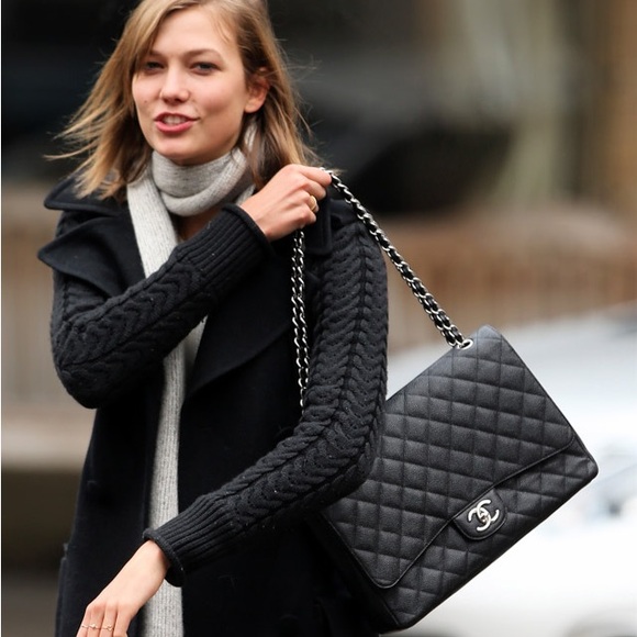 💎✨ BEAUTIFUL ✨💎 XL CHANEL CAVIAR SINGLE FLAP GOLD HARDWARE JUMBO - Picture 2 of 16